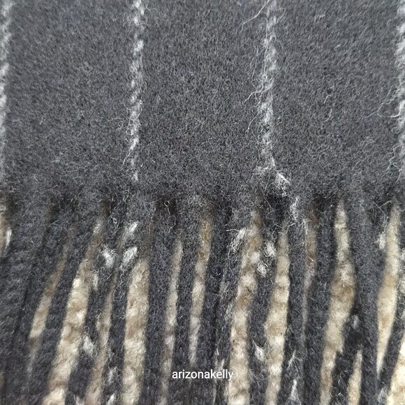 Brooks Brothers 346 Lambswool Black Pinstripe Scarf - Picture 4 of 10